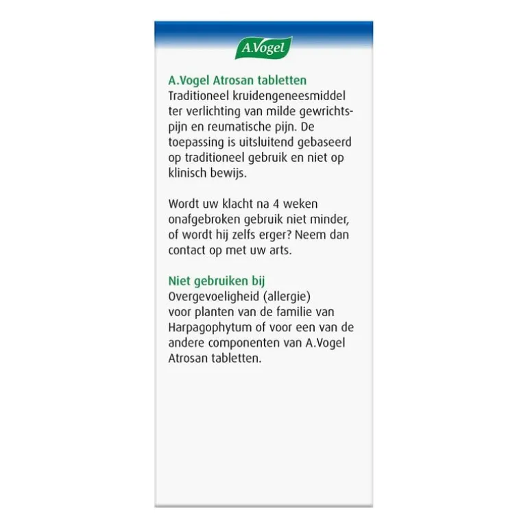 A.Vogel Atrosan bij Milde Gewrichtspijn en Reumatische Pijn Tabletten 60 stuks