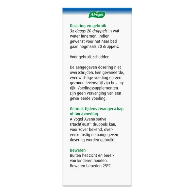 A.Vogel Avena Sativa Evenwichtig in Stresssituaties1* Druppels 100 ML