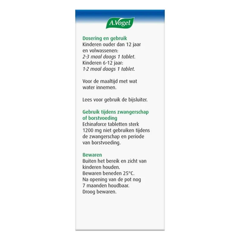A.Vogel Echinaforce Bij Onvoldoende Weerstand En Griep Tabletten 30 stuks