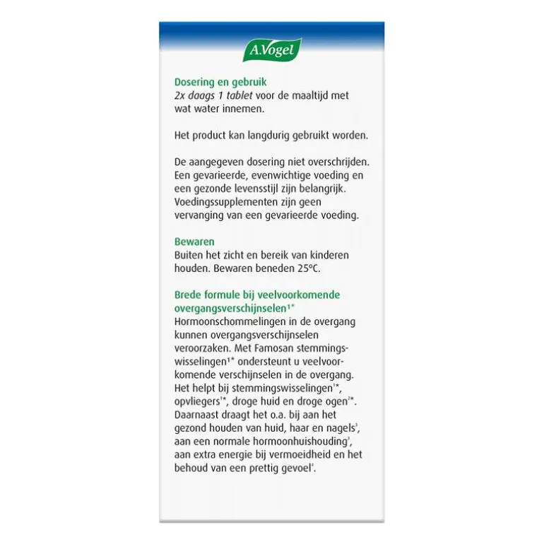 A.Vogel Famosan Salvia Sterk** Bij Opvliegers1* Tabletten 25 stuks