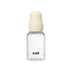 BIBS Babyfles 150 ML Ivory met Latex speen en opvouwbaar trechtertje