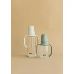 BIBS Babyfles 270 ML Sage met Latex speen en opvouwbaar trechtertje