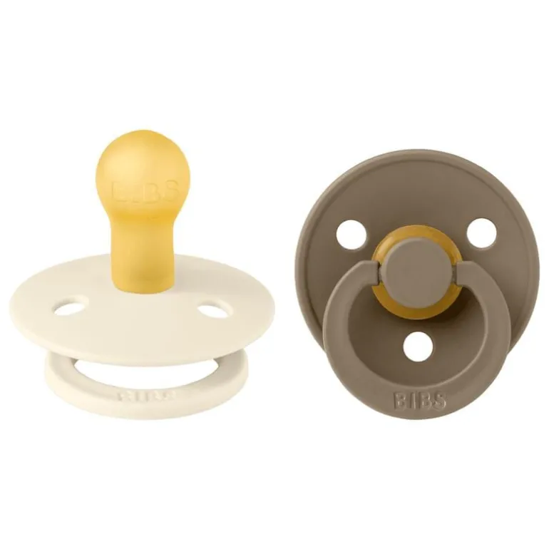 BIBS Fopspeen Two Pack Natuurlijk Rubber Ivory/Dark Oak Maat 1