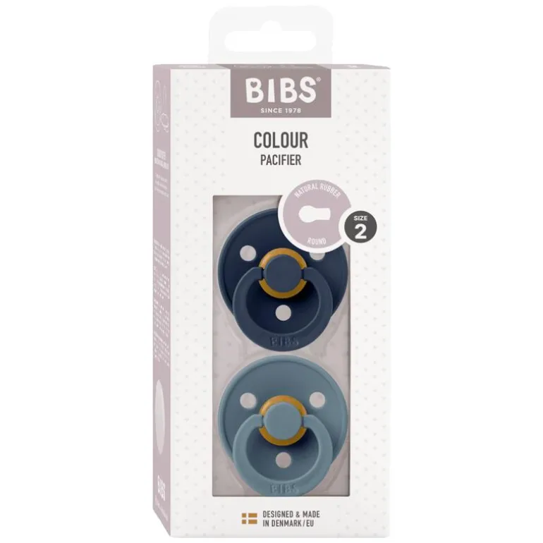 BIBS Fopspeen Two Pack Natuurlijk Rubber Deep Space /Petrol Maat 2