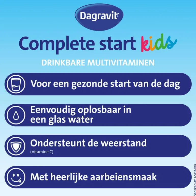 Dagravit Complete Start Kids Multivitamine Aardbei 30 stuks