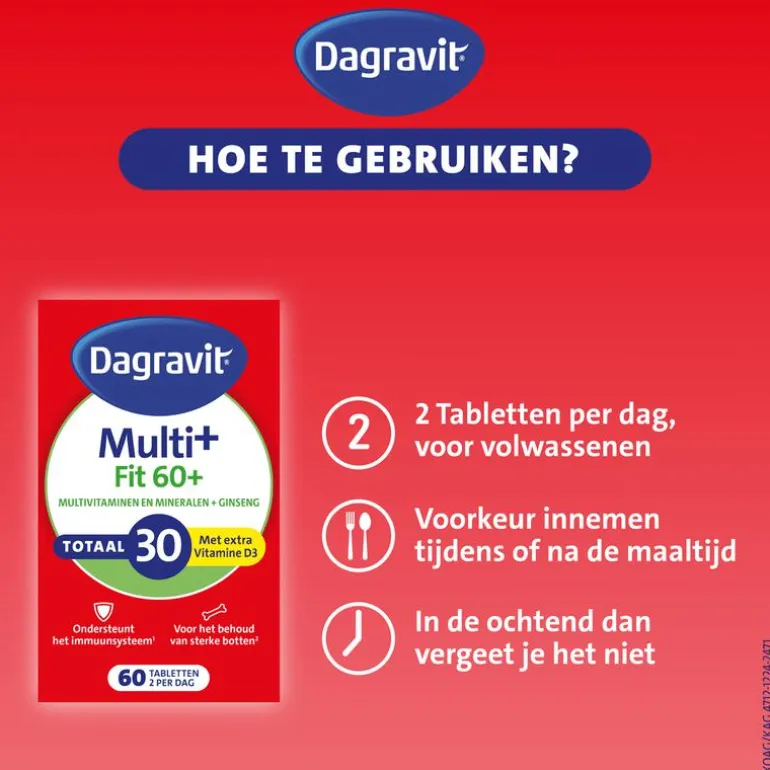 Dagravit Vitaal 60+ Totaal 30 Xtra 60 tabletten