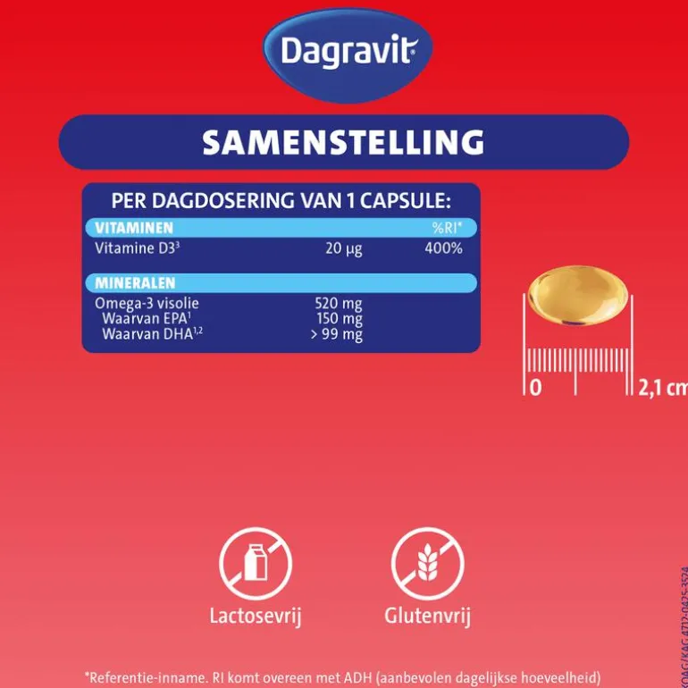 Dagravit Vitaal 50+ Vitamine D + Omega-3 Visolie 90 capsules