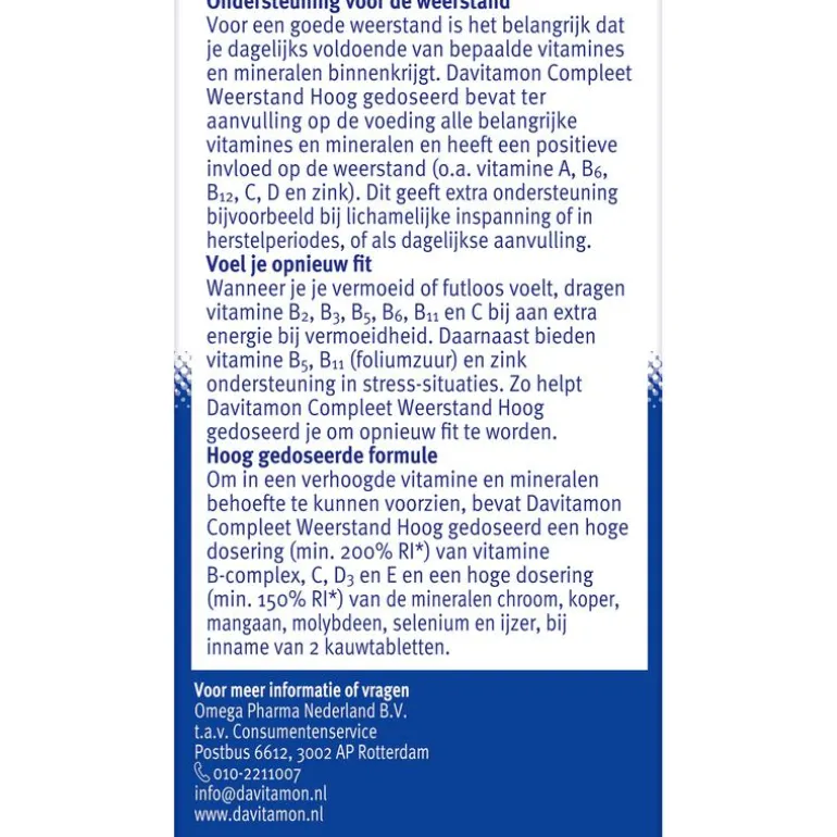 Davitamon Compleet Weerstand Forte 50 Kauwtabletten