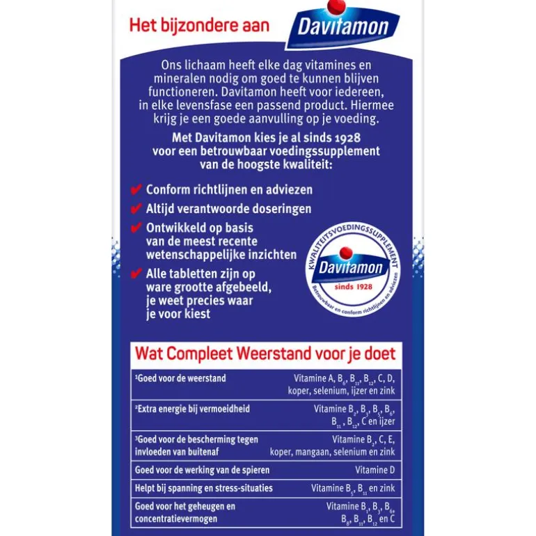 Davitamon Compleet Weerstand Vitamine C&D Bosvruchten 60 kauwtabl