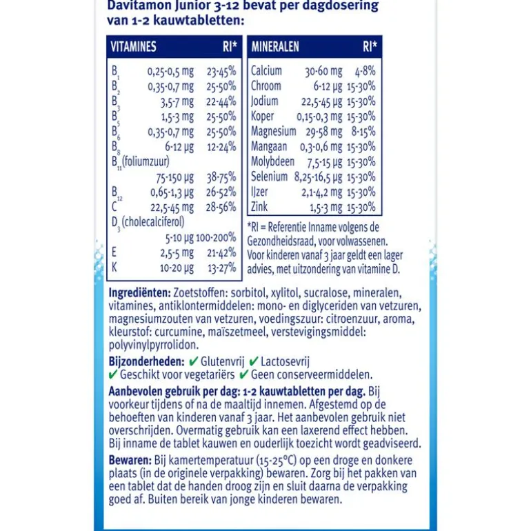 Davitamon Junior 3-12 Kauwtabletten Bananensmaak