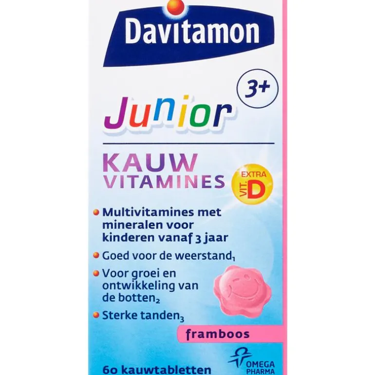 Davitamon Junior 3+ Kauwvitamines Framboos
