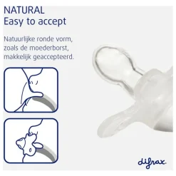 Difrax Fopspeen Natural 12 Maanden Lichtblauw BPA-vrij