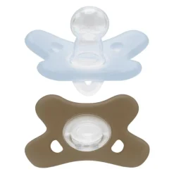 Difrax Fopspeen Natural 0-6 Maanden Lichtblauw/Beige BPA-vrij