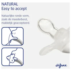 Difrax Fopspeen Natural 6 Maanden Groen BPA-vrij