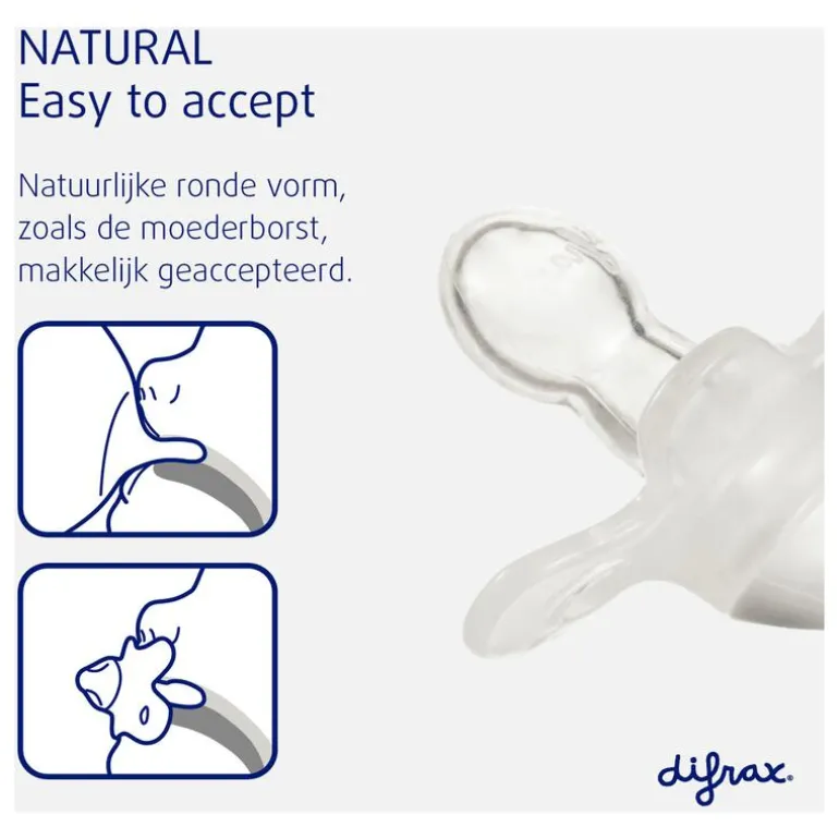 Difrax Fopspeen Naturel Pink Opal 18 Maanden