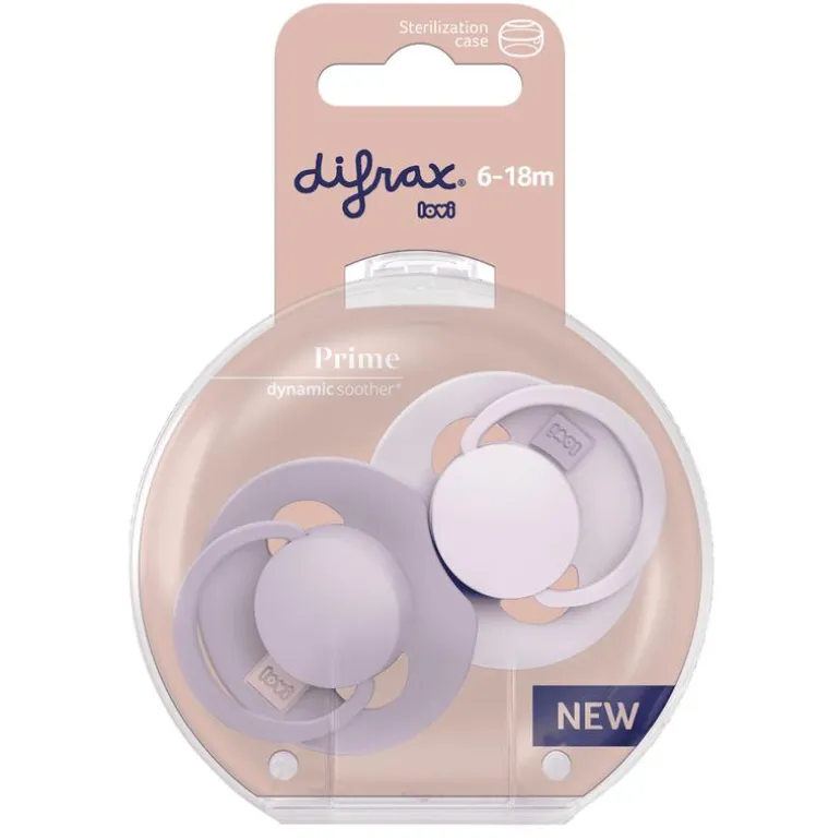 Difrax LOVI Prime Fopspeen Lilac/Violet6-18 maanden