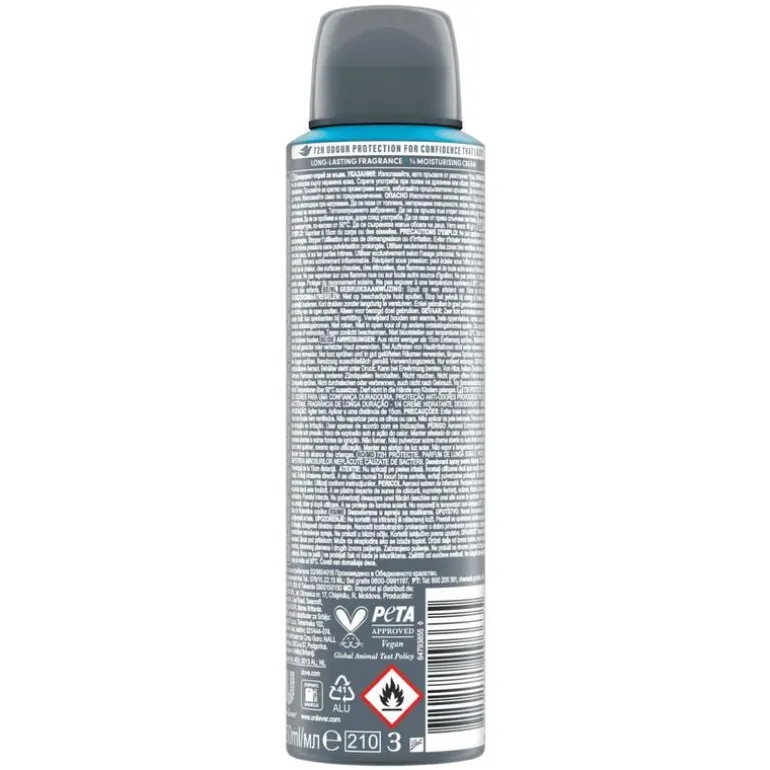 Dove Men+Care Advanced 0% Clean Comfort Deodorant Spray 150 ML