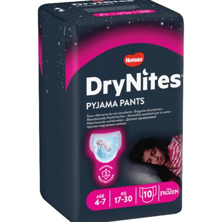 DryNites Frozen Luierbroekjes Meisjes 4 Tot 7 Jaar (17 - 30 kg) 10 stuks