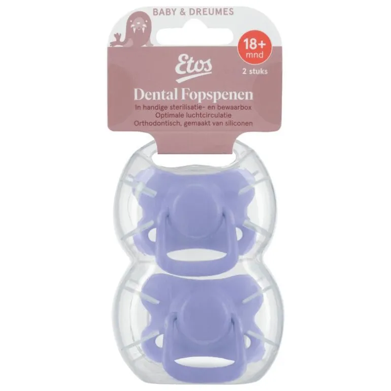 Etos Fopspenen In Steriliseerdoosje 18+ Maanden Assorti
