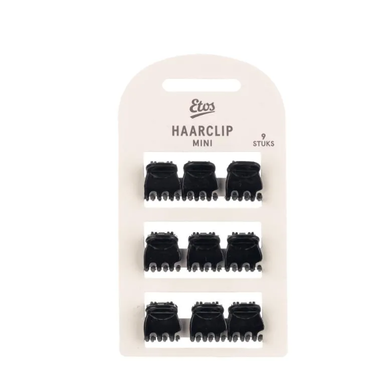 Etos Haarklem Mini Zwart 9St
