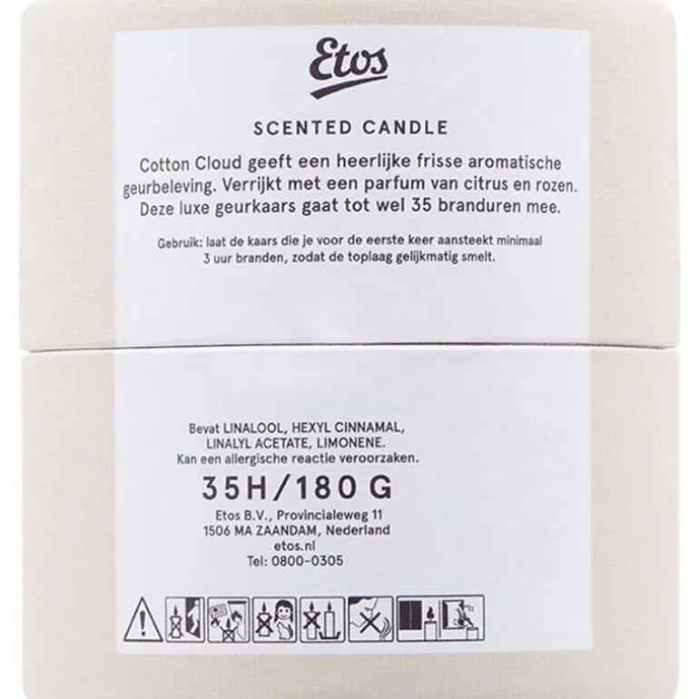 Etos Scented Glass In Sliding Tube Cotton Cloud