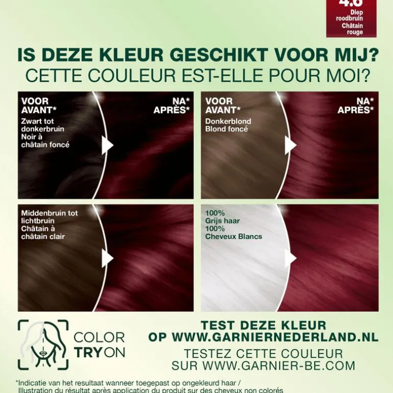 Garnier Nutrisse Crème Permanente Haarverf 4.6 Diep Rood Middenbruin