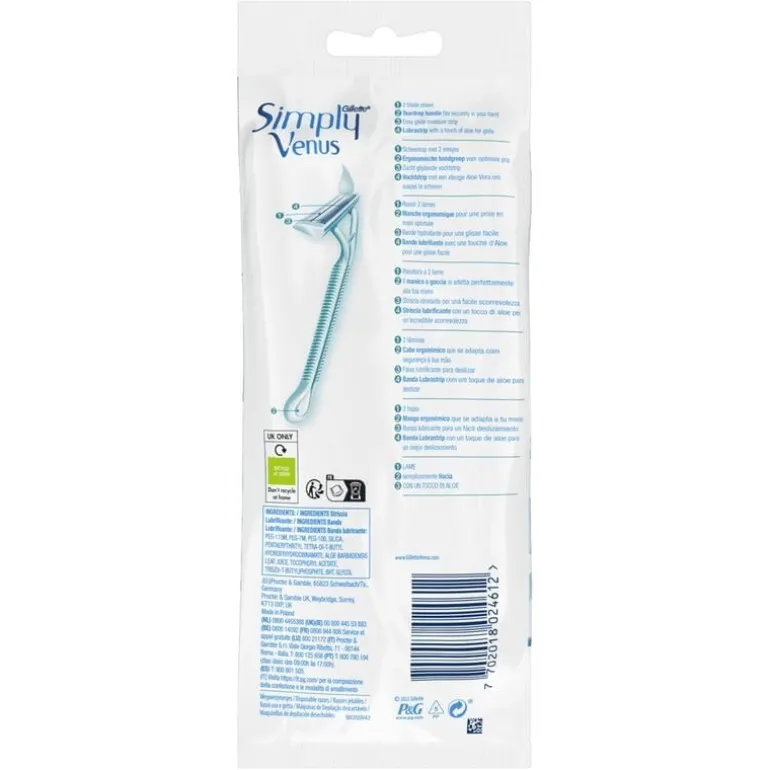 Gillette Venus Simply 2 Wegwerpmesjes 4 Stuks