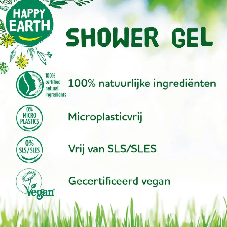 Happy Earth 100% Natuurlijke Bergamot Cedarwood Douchegel 300 ML
