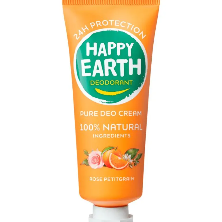 Happy Earth 100% Natuurlijke Rose Petitgrain Deodorant Crème 40 ML
