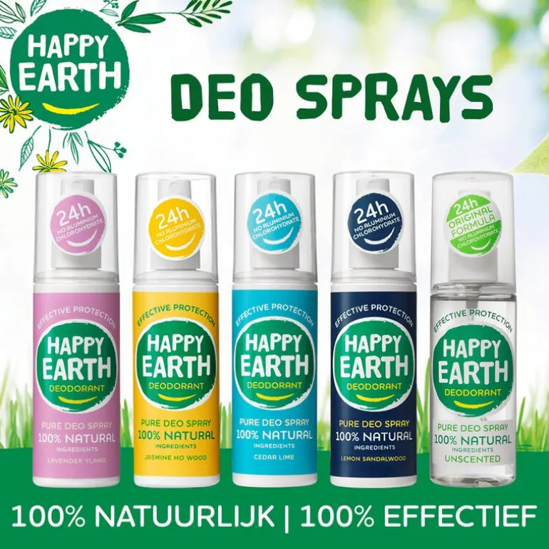 Happy Earth 100% Natuurlijke Jasmine Ho Wood Deodorant Spray 100 ML