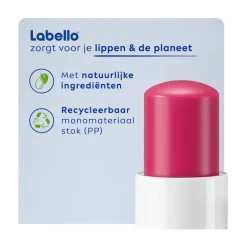 Labello Cherry Shine Lippenbalsem 24u Hydratatie Zachtrood 1 Stuk