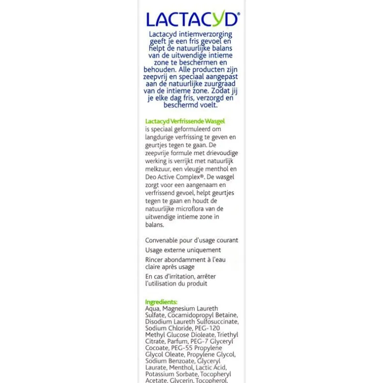 Lactacyd Verfrissende Wasgel Intieme Hygiëne 200 ML