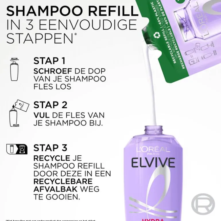 L'Oréal Paris Elvive Refill Hydra Hyaluronic Shampoo Navulling 250 ML