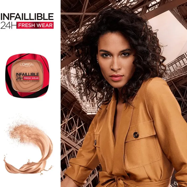 L'Oréal Paris Infaillible 24H Fresh Wear Foundation in a Powder 245 Golden Honey