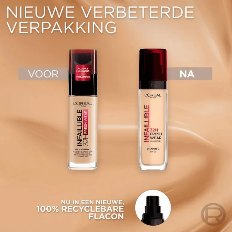 L'Oréal Paris Infaillible 32HR Fresh Wear 300 Amber Foundation met SPF25 30 ML