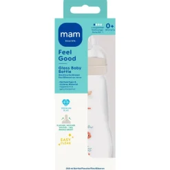 MAM Feel Good Glass Bottle Babyfles Uni 260 ML