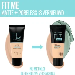 Maybelline New York Fit Me Matte + Poreless Foundation 115 Ivory 30 ML