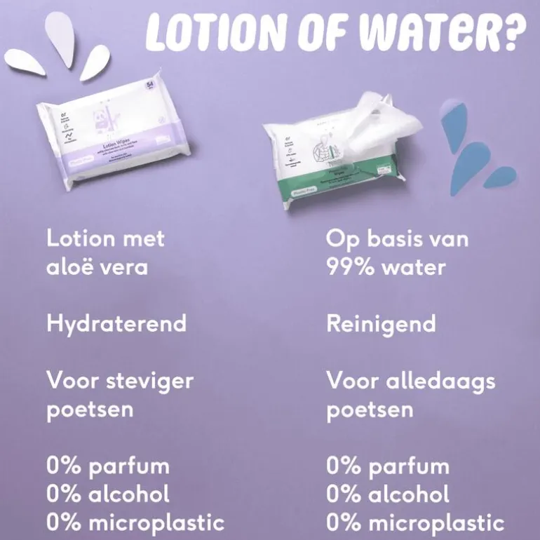 Naif plasticvrije waterdoekjes single pack 1x40
