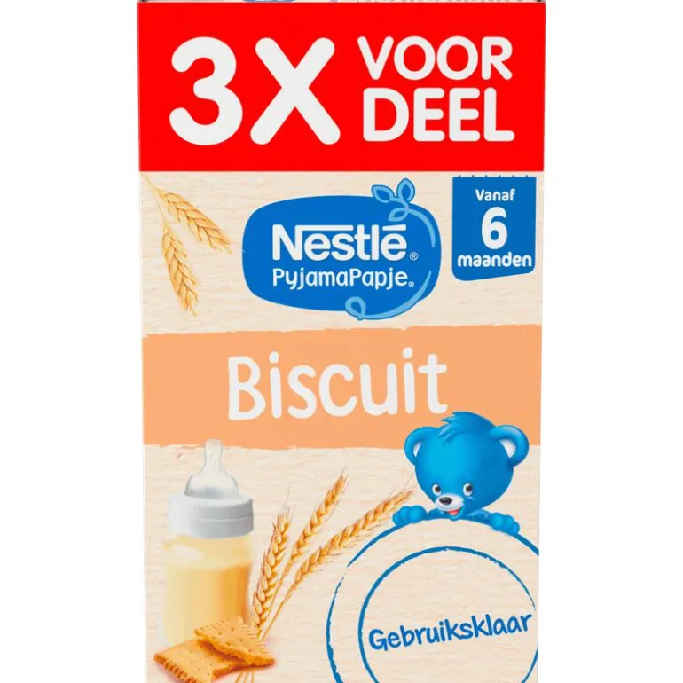 Nestlé Baby PyjamaPapje Biscuit 6+ 3x250 ml