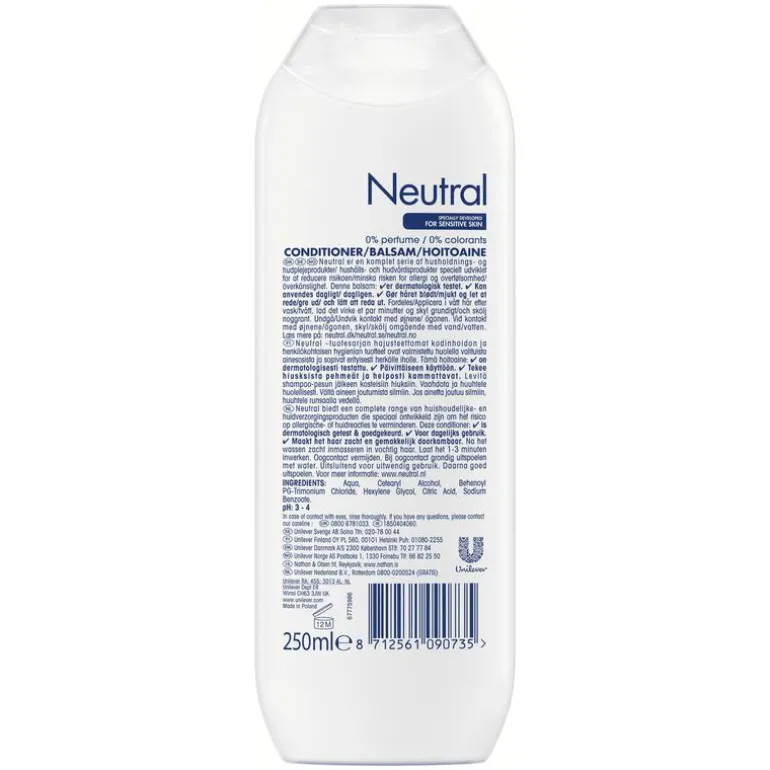 Neutral Parfumvrij Conditioner 250 ML
