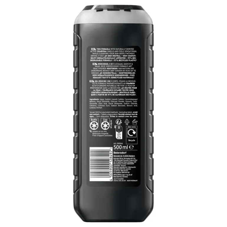 NIVEA MEN Active Clean 3-in-1 Douchegel 500 ML