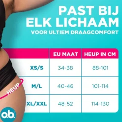 o.b.® Herbruikbaar Menstruatie Ondergoed Zwart XL/XXL