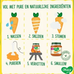 Olvarit Pompoen Kip Pasta Babyhapje 12+ maanden 250 GR