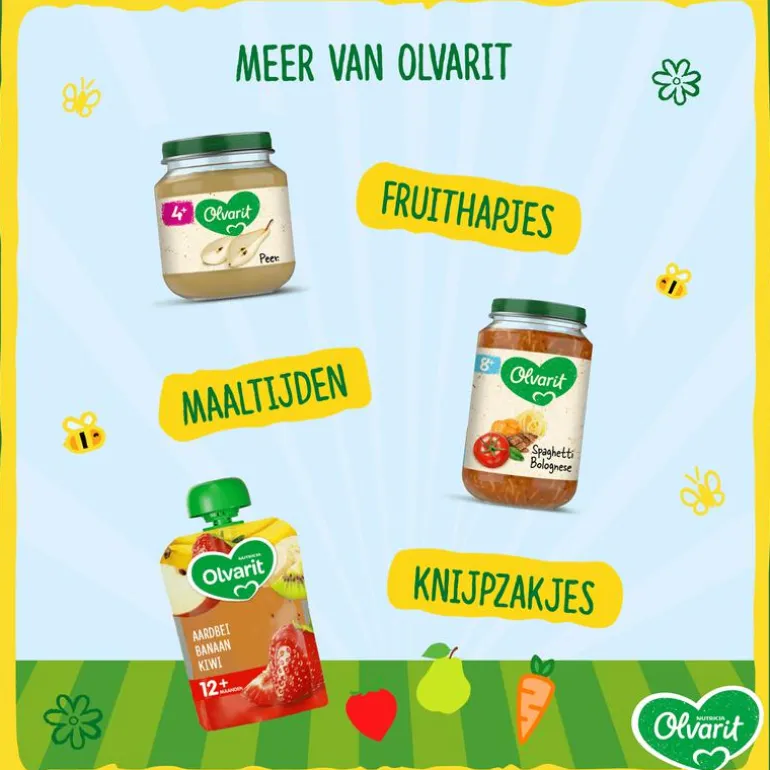 Olvarit Spaghetti Tomaat Ham Babyhapje 18+ maanden 250 GR