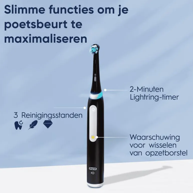 Oral-B iO 3 Duo Zwart & Blauw 2 Elektrische Tandenborstels
