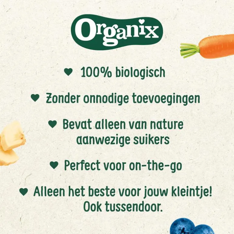 Organix Bio Knijpfruit Appel, Aardbei