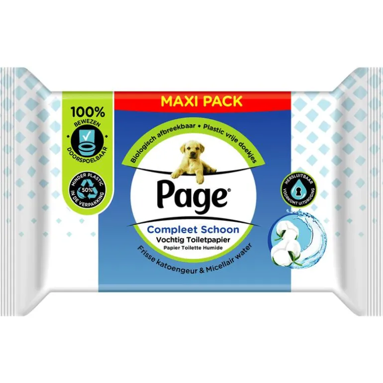 Page Vochtig Toiletpapier Compleet Schoon Maxi Voordeelverpakking