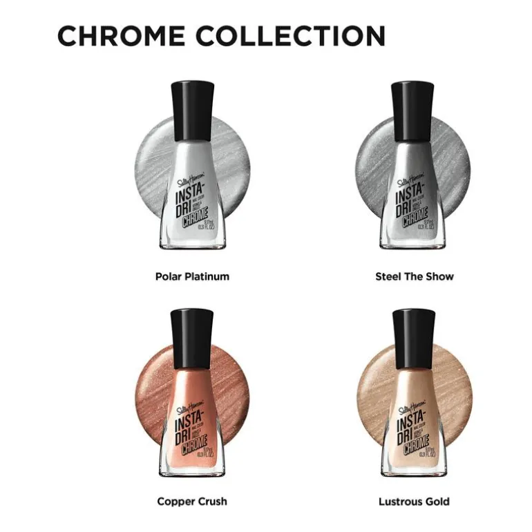 Sally Hansen Insta-Dri Chrome Nagellak - Zilver - 125 Polar Platinum