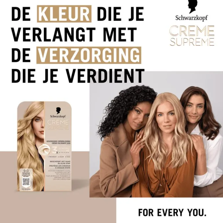 Schwarzkopf Creme Supreme Haarkleuring 9-0 Natuurlijk Lichtblond