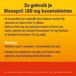 Sinaspril Paracetamol 120 mg 16 kauwtabletten